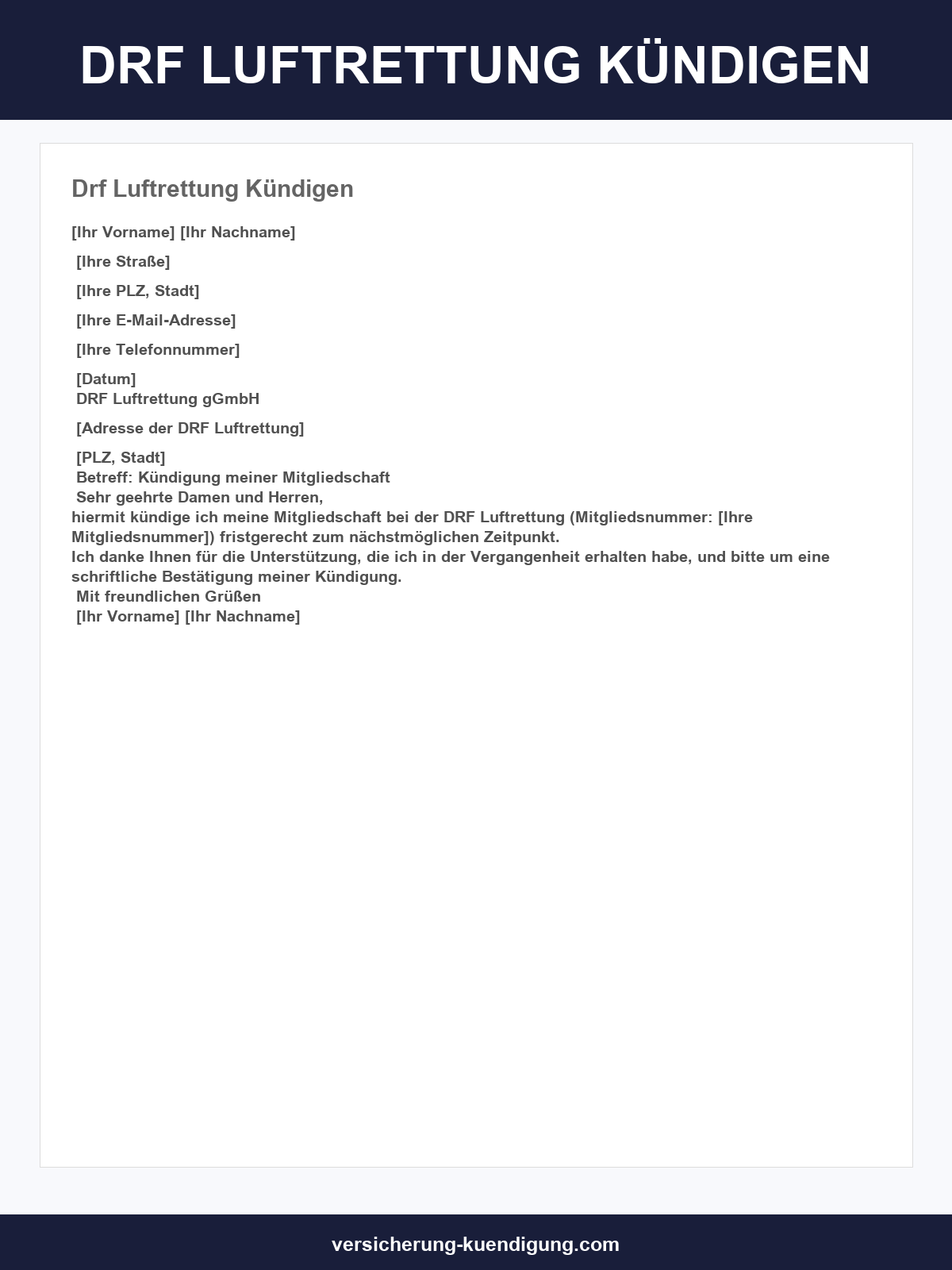 Drf Luftrettung Kündigen Vorlage