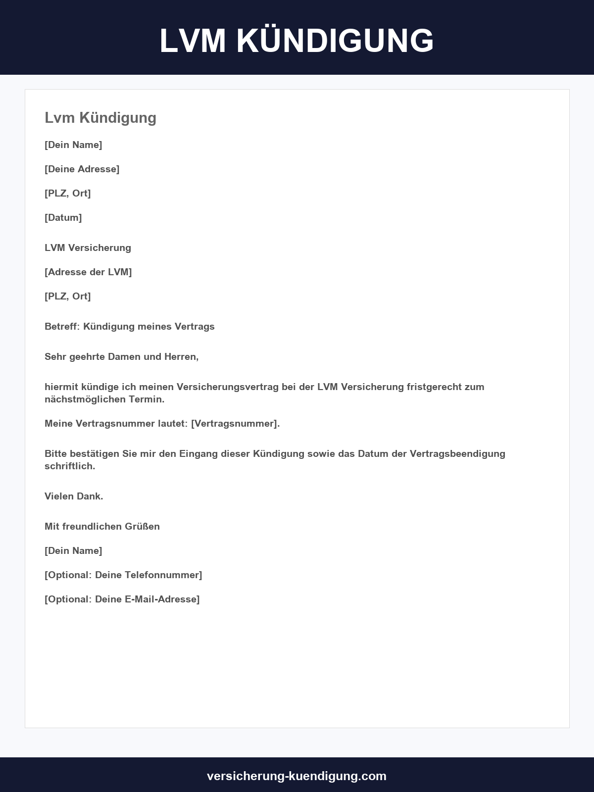 Lvm Kündigung Vorlage
