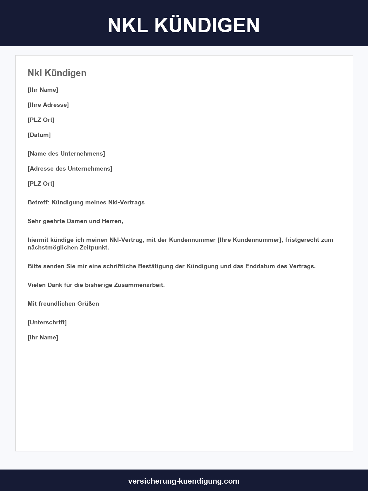 Nkl Kündigen Vorlage